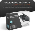 The Real Touch Black Nitrile Multi-Purpose Disposable Gloves, Powder Free, Disposable, Extra Strong - Box of 100 (Black, Large)