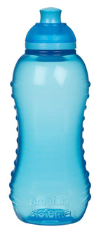 Sistema Squeeze Twist 'n' Sip Sports Water Bottles | 460 ml | Leakproof Kids Water Bottles | BPA-Free | Blue | 4 Count