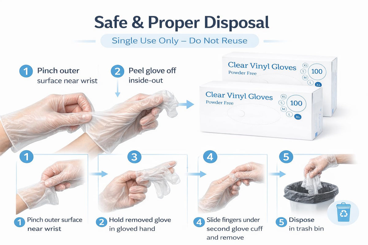 1ABOVE 100 Clear Vinyl Disposable Gloves Small, Powder-Free Latex-Free Ambidextrous Gloves for Food Handling Except Fatty Foods, Cleaning, Hairdressing, Beauty & Everyday Tasks