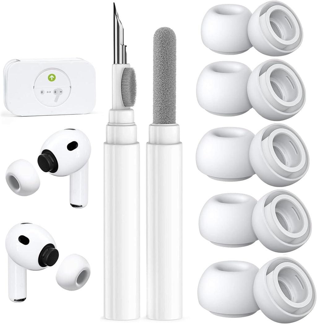 5 Pairs Replacement Ear Tips for AirPods Pro 3 (White)