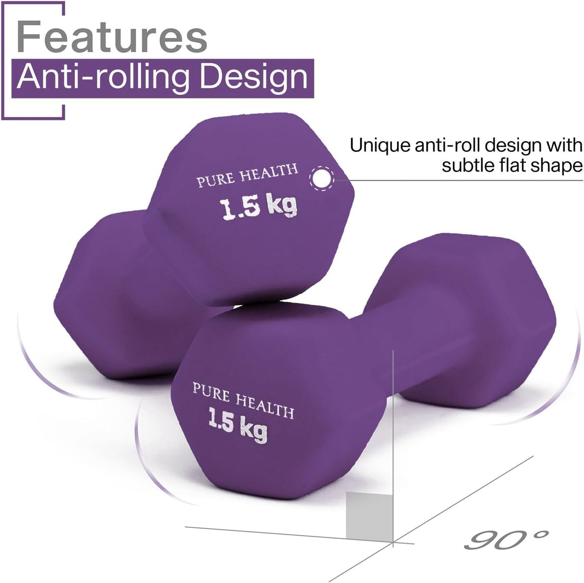 Neoprene Dumbbell Hand Weights Pair Home Exercise for Women Men Arm Pilates Dumbbells in 1kg 1.5kg 2kg 3kg 4kg 5kg 8kg 10kg Set