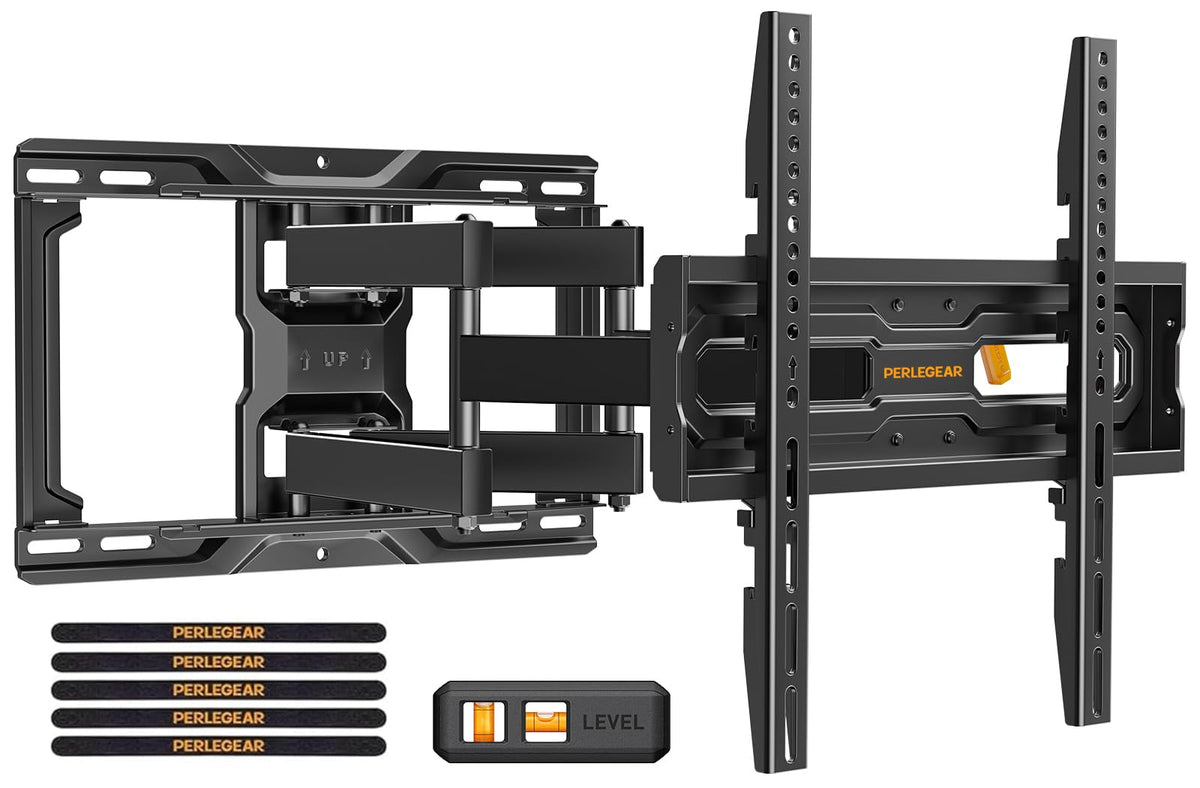 Perlegear UL Listed Full Motion TV Wall Mount for 42-90" TVs up to 132lbs