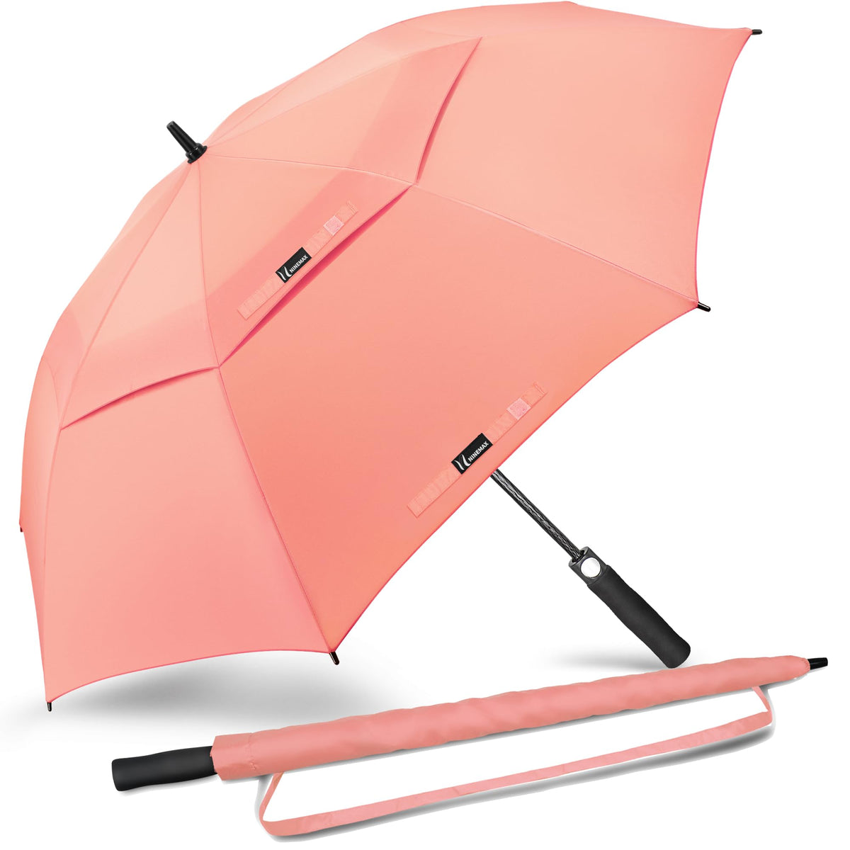NINEMAX Large Golf Umbrella Windproof Strong 54/62/68 Inch,Extra Big Golf Umbrellas Automatic Open Double Canopy for Gents Women