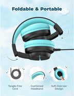iClever HS19 Kids Headphones with Cord, Toddler Headphones for Boys Girls