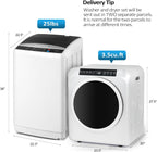 ROVSUN 25LBS Full-Automatic Washing Machine and 3.5CuFt Portable Clothes Dryer Set, Compact Laundry Washer and Dryer Combo Set with Stainless Steel Inner Tub, for Apartment, Dorms, Home