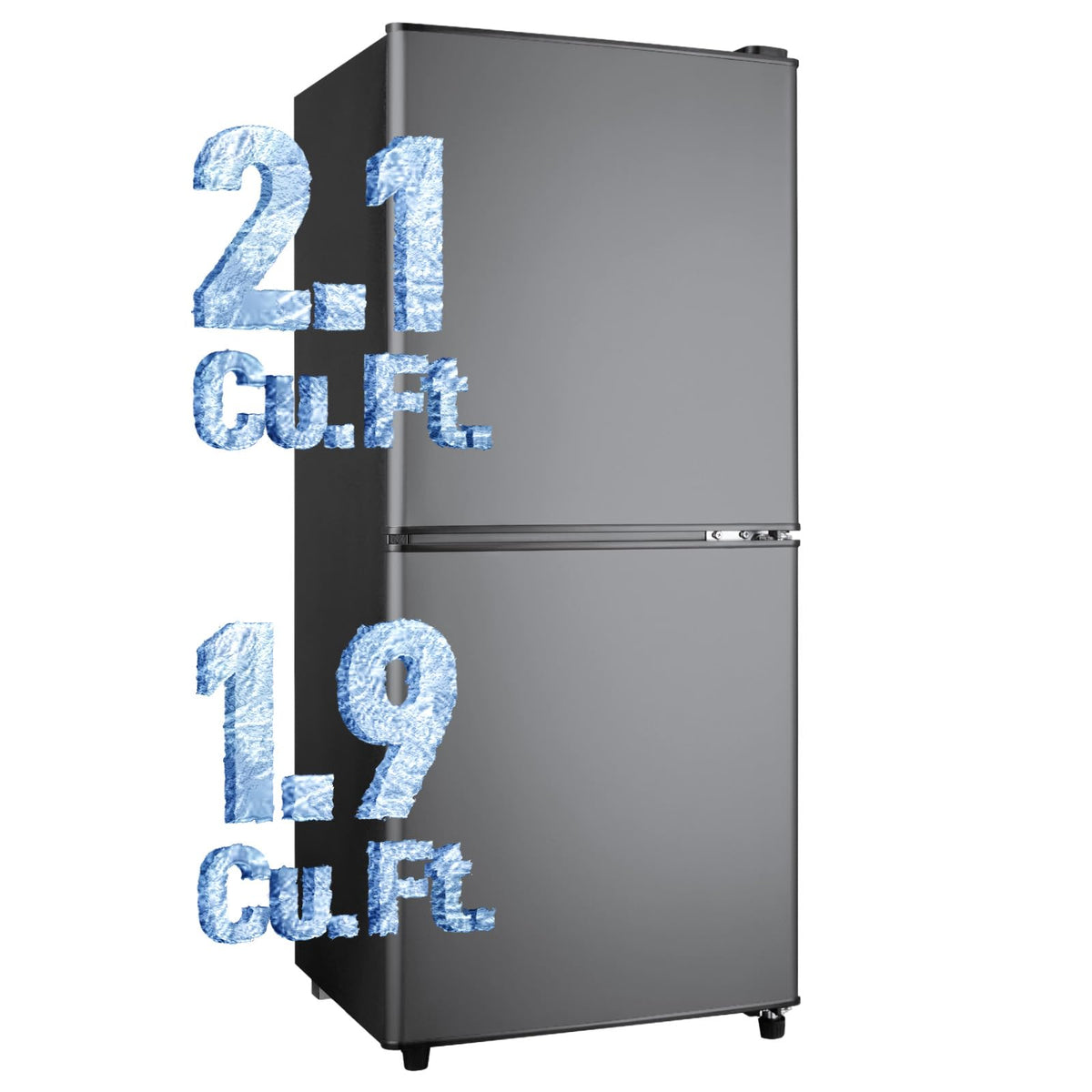 Anypro 4.0 Cu.Ft Fridge with Bottom Freezer, 2 Door Refrigerator with Drawer, 7 Level Temperatures and Adjustable Shelves for Bedroom, Dorm, Office, Apartment, Silver