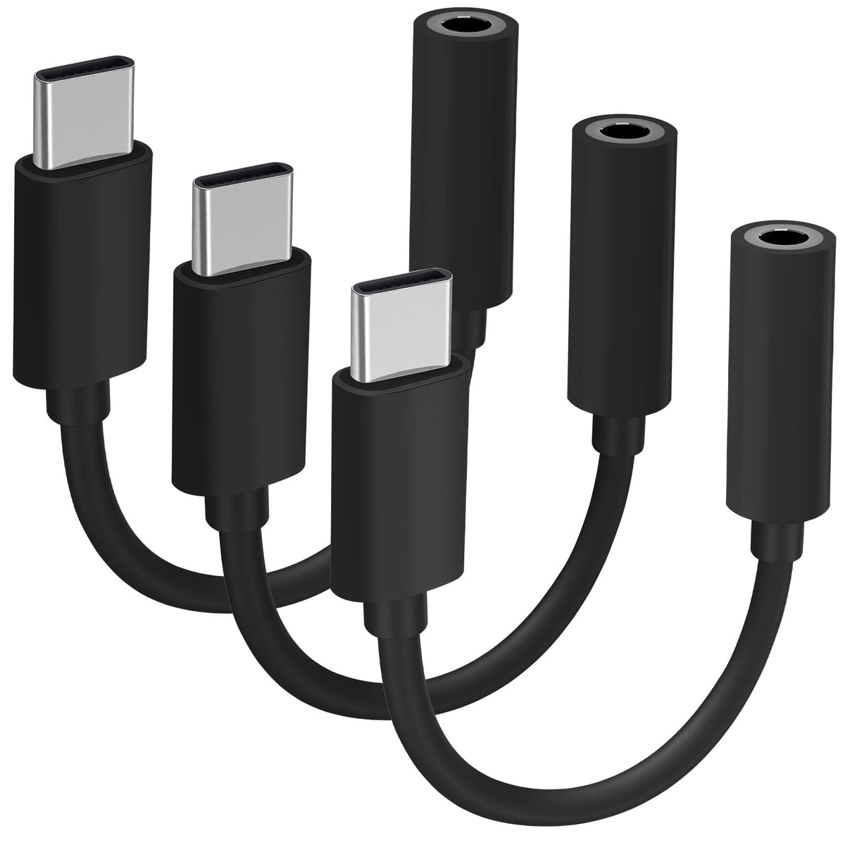 Htrenc USB C to 3.5mm Headphone Jack Adapter, 2 Pack