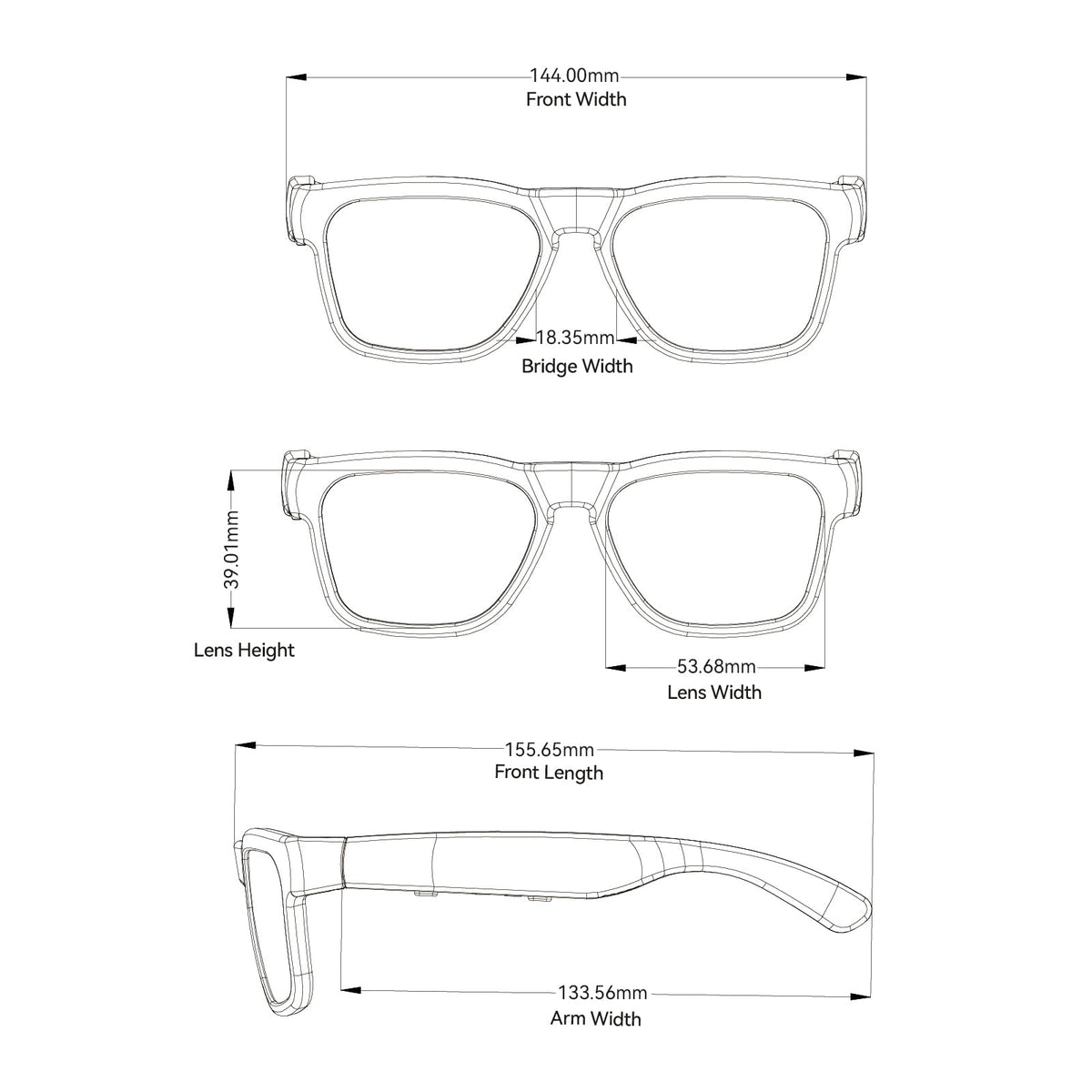 OhO Open Ear Smart Glasses, UV400 Z87.1 Lightweight Audio Bluetooth Glasses