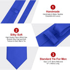 URAQT Men Solid Satin Necktie, 8cm Classic Formal Tie