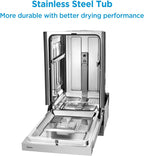 Midea 18 Inch Built-in Dishwasher, 8 Place Settings, Stainless Steel Tub