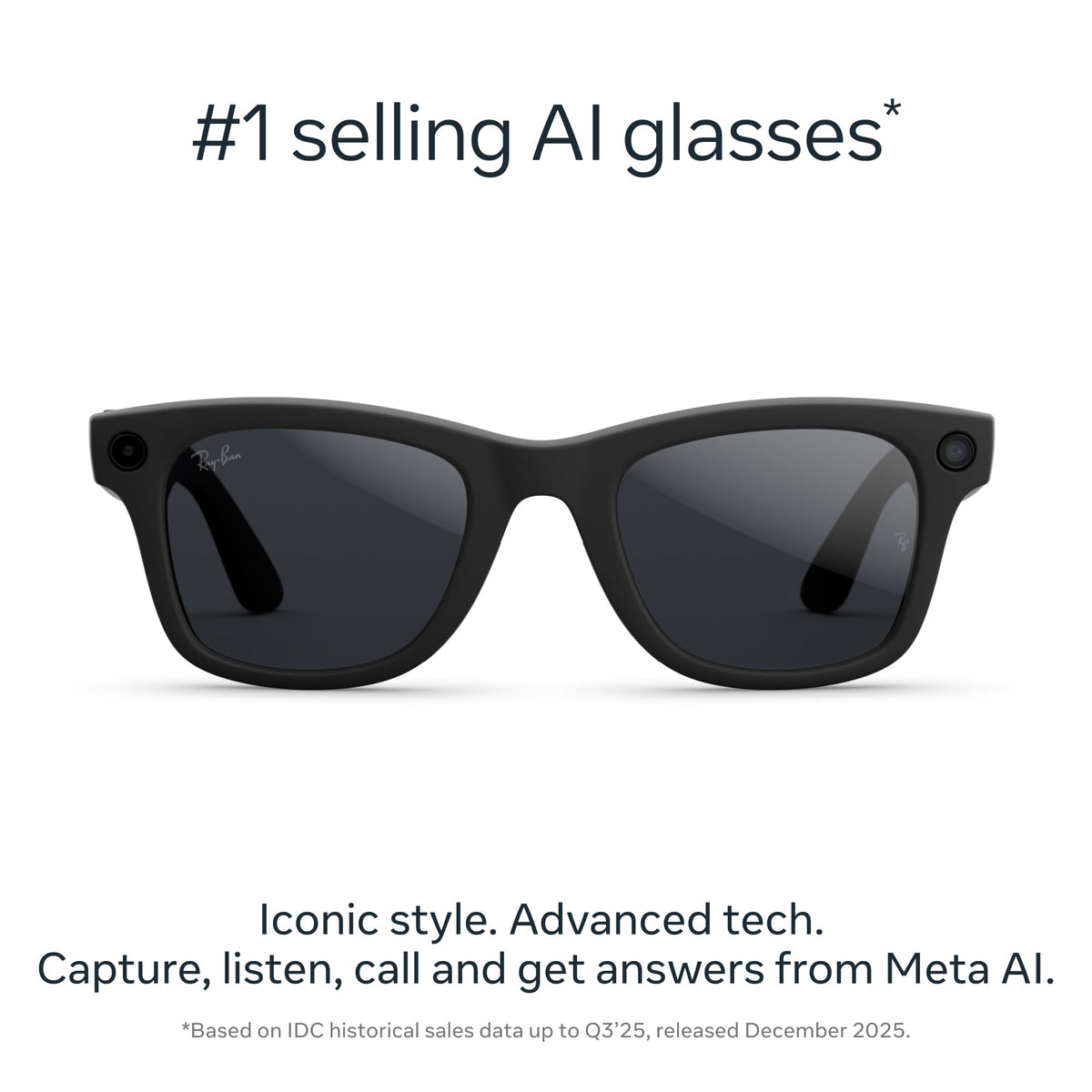 Ray-Ban Meta (Gen 2) Wayfarer, Matte Black, Clear lenses