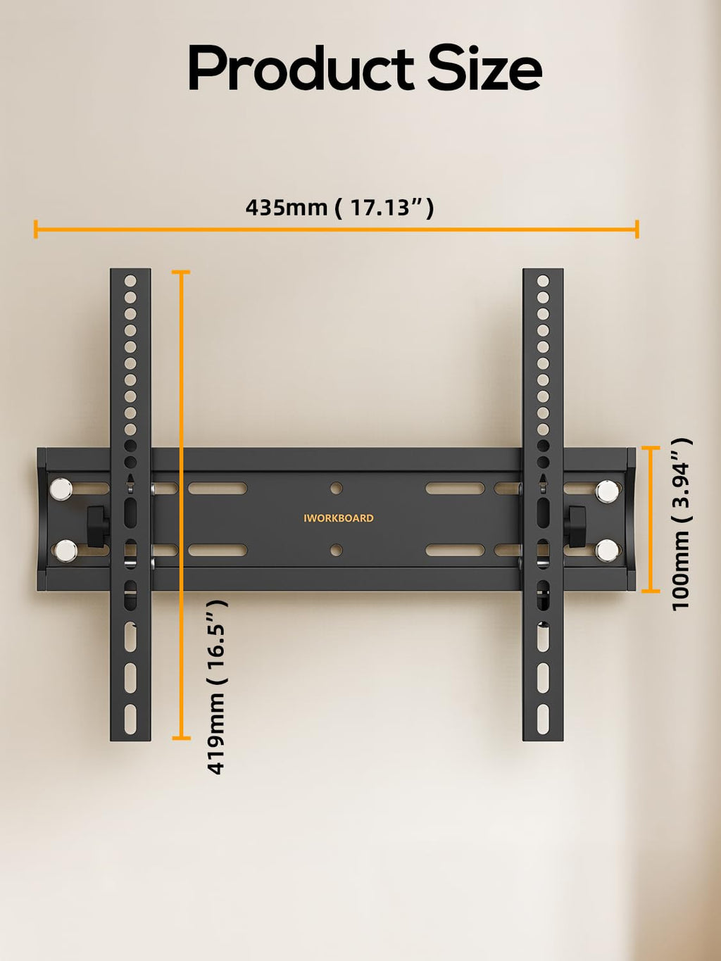 IWORKBOARD 55 65 75 85 inch Tilting TV Wall Mount for 32-90 '' TVs, Low Profile TV Mount Bracket, Safe Lock & Quick Release,Max VESA 600x400mm, 24 inch Studs,132 lbs, Fit Most 55+ 75+ 85+ 86 TVs