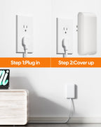 Olcorife Flat Extension Cord with Outlet Cover, Flat Plug Power Strip with 6 Outlets and 3 USB Ports, 8 FT Cord Hidden Outlet Extender for Tight Spaces