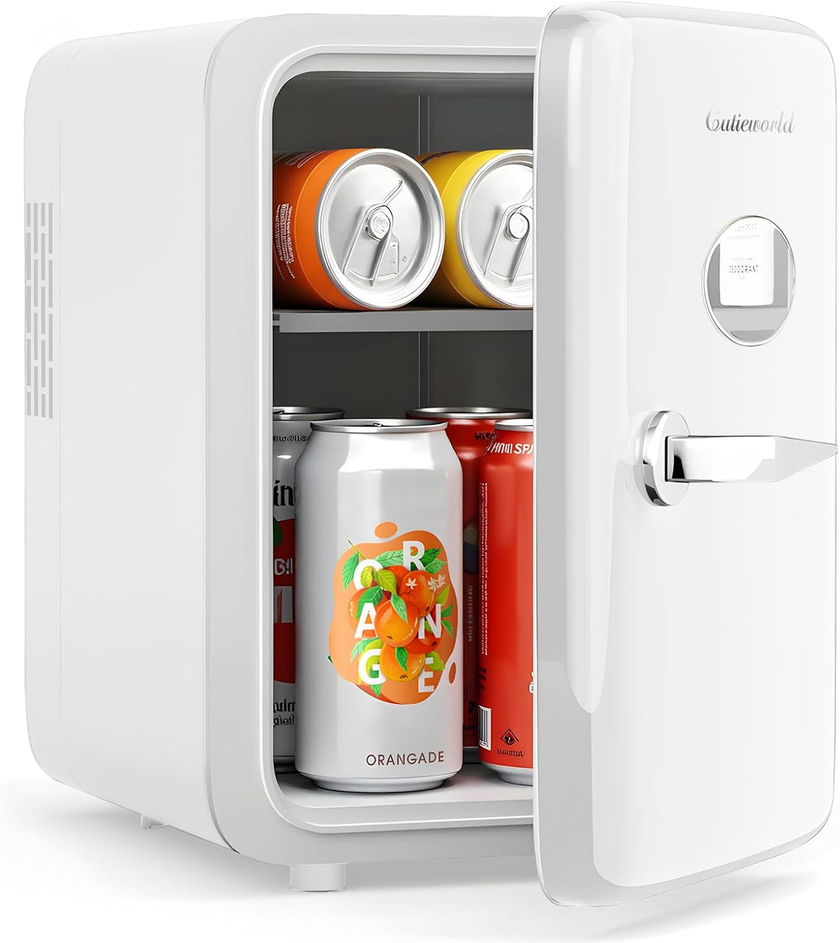 CUTIEWORLD Skincare Fridge - 4L Makeup Fridge for Refrigerating Makeup, Skincare and Food, Mini Fridge for Bedroom, Office and Car, Cooler and Warmer, Beverage Cooler, Leather Pink