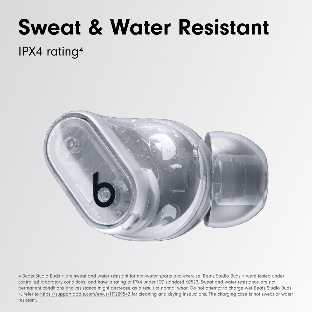 Beats Studio Buds + | True Wireless Noise Cancelling Earbuds, Enhanced Apple & Android Compatibility, Built-in Microphone, Sweat Resistant Bluetooth Headphones, Spatial Audio - Black/Gold