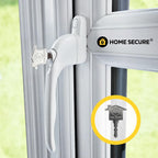 Home Secure™ Universal Locking uPVC Window Handle with Keys – Espag Window Handle Replacement, Reversible Left or Right, Multi-Spindle Fit, White