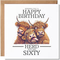 Maise & Rose Funny 60th Birthday Card For Men or Women Highland Cow P270