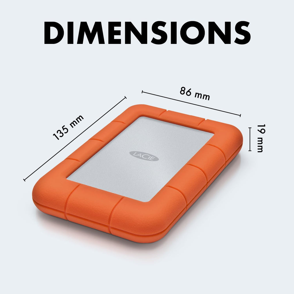 LaCie 5TB Rugged Portable Hard Drive | USB-C (STFR5000800)
