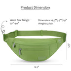 MAXTOP Large Bumbag Waist Fanny Pack Running Belt for Men Women Unisex Bum Bag with Headphone Jack and 4-Zipper Pockets Adjustable Belt for Travel Running Jogging Workout Hiking Gifts All Black