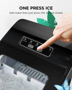 Silonn Ice Maker Countertop, 9 Cubes Ready in 6 Mins, 26lbs in 24Hrs, Self-Cleaning Ice Machine with Ice Scoop and Basket, 2 Sizes of Bullet Ice for Home Kitchen Office Bar Party