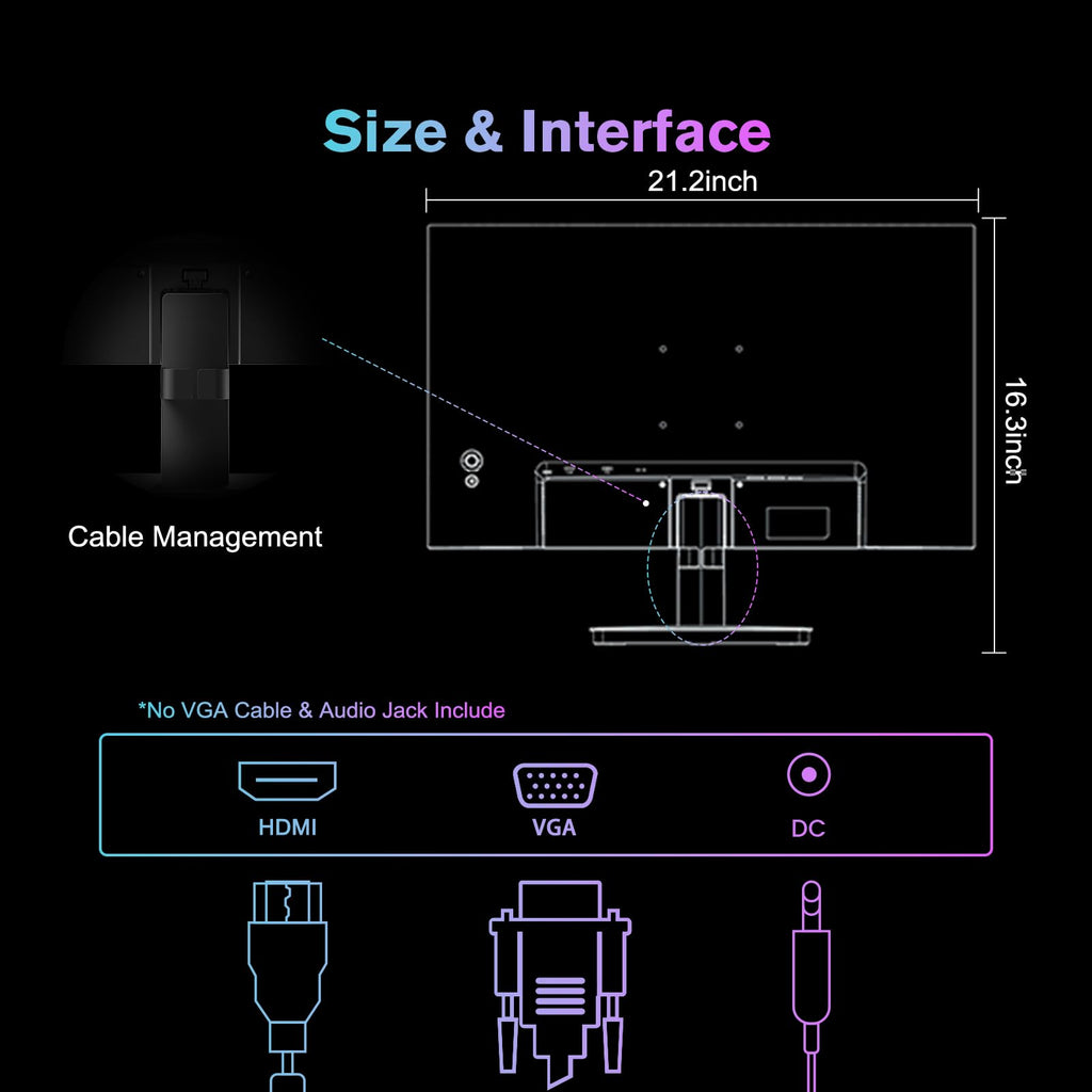 SANSUI 24 Inch Gaming Monitor 200Hz 1Ms FreeSync HDR 110% sRGB FHD 1080P Computer Monitor HDMI DP Ports Eye Care Frameless VESA Mount Cable Management(ES-G24F4L HDMI Cable Included)