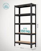 SONGMICS 5-Tier Heavy-Duty Shelving Units, Set of 2, Boltless Assembly
