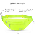 MAXTOP Large Bumbag Waist Fanny Pack Running Belt for Men Women Unisex Bum Bag with Headphone Jack and 4-Zipper Pockets Adjustable Belt for Travel Running Jogging Workout Hiking Gifts All Black