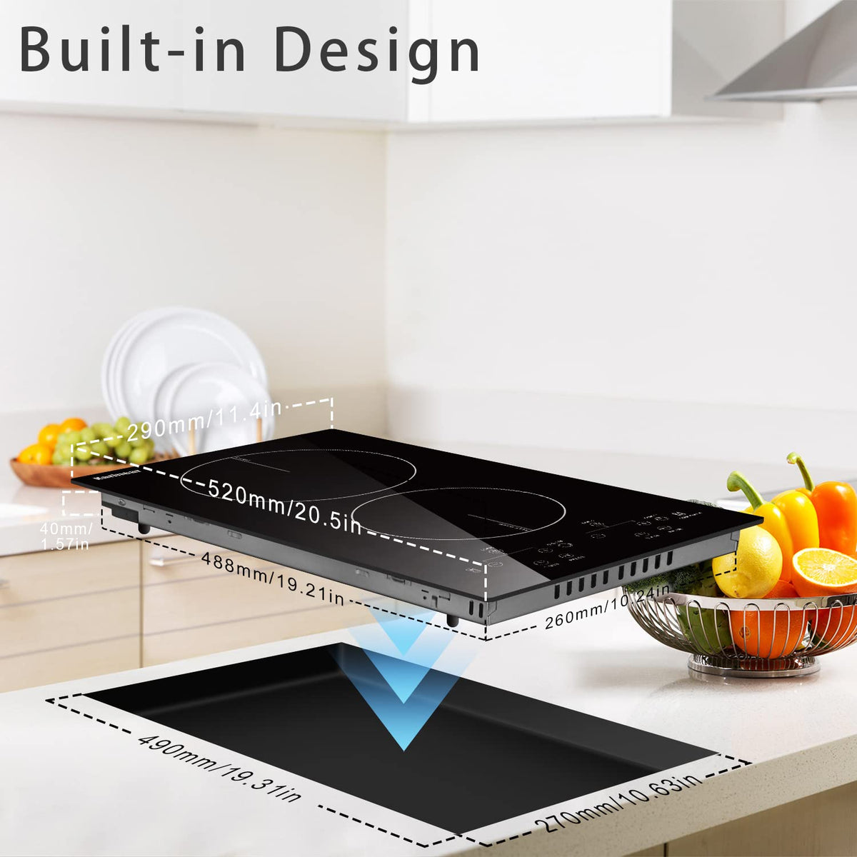 Karinear Electric Cooktop 2 Burners, 110v Plug in Electric Stove Top
