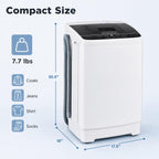 COSTWAY 8.8LBS Portable Washing Machine, Full-Automatic w/Drain Pump, White