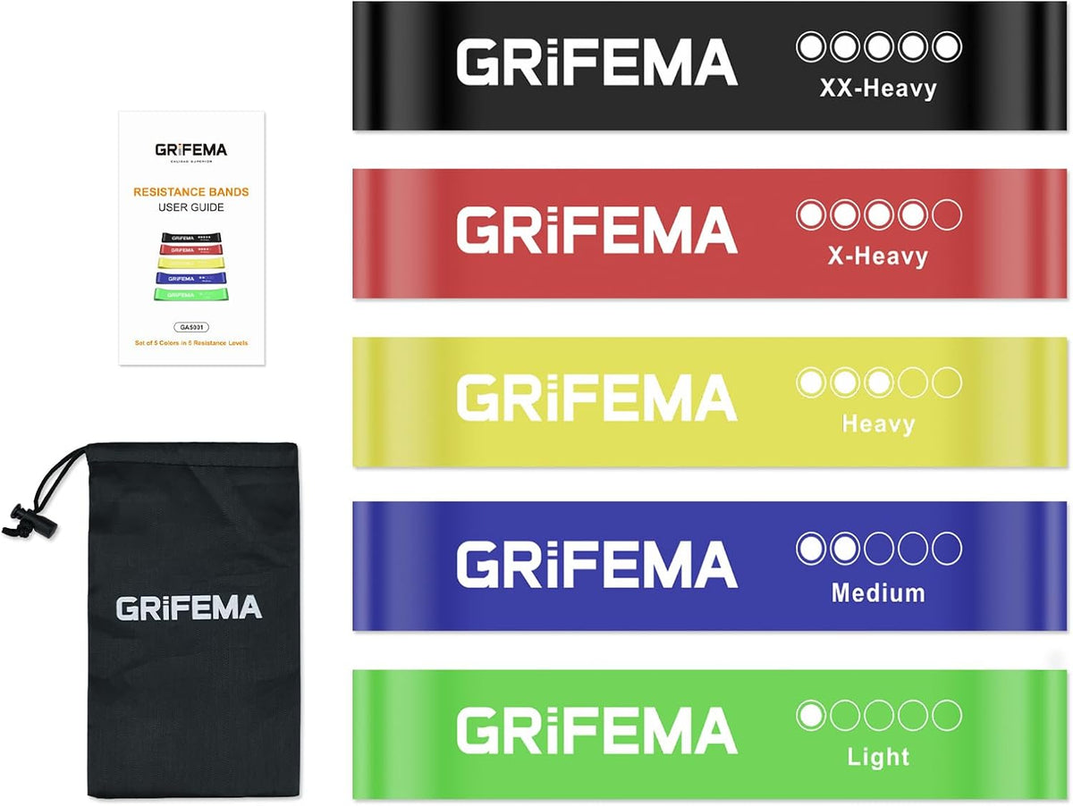 GRIFEMA GAK5001 Resistance Bands Set of 5 – Stretch Bands Home Gym Yoga