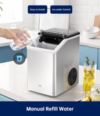 WIE Nugget Ice Maker Countertop, Sonic-Style Chewable Nugget Ice, 40lbs/Day, Fast Ice Making, Quiet Operation, Self-Cleaning Ice Maker Machine, Compact Ice Machine for Home Kitchen Party