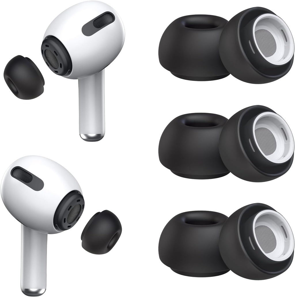 3 Pairs Replacement Ear Tips for AirPods Pro 2nd & 1st(Small, Black)