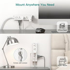 Flat Plug Power Strip, Ultra Thin Flat Extension Cord - 12 Outlets 3 Sides