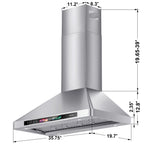 Range Hood 30 Inch, 900 CFM Wall Mount Range Hood with Voice, Gesture & Touch Control, Stainless Steel Kitchen Vent Hood with 4-Speed Fan, Adjustable LED Lights, Ducted/Ductless Convertible