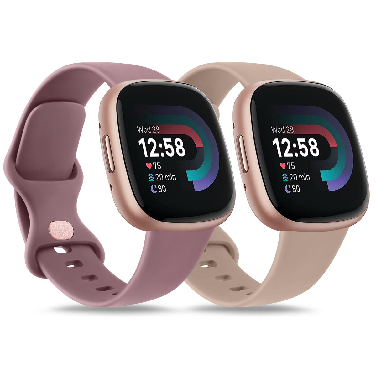 AK Straps for Fitbit Sense 2/Fitbit Sense/Fitbit Versa 4/Fitbit Versa 3 Straps for Women Men,Silicone Sport Classic Soft Replacement Straps Compatible with Fitbit Versa 3/Versa 4/Sense/Sense 2