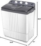 Giantex Portable Washing Machine, 20lbs Capacity, 12lbs Washer and 8lbs Spinner, Compact for Apartment RV, Gray & White, GX20313-PE