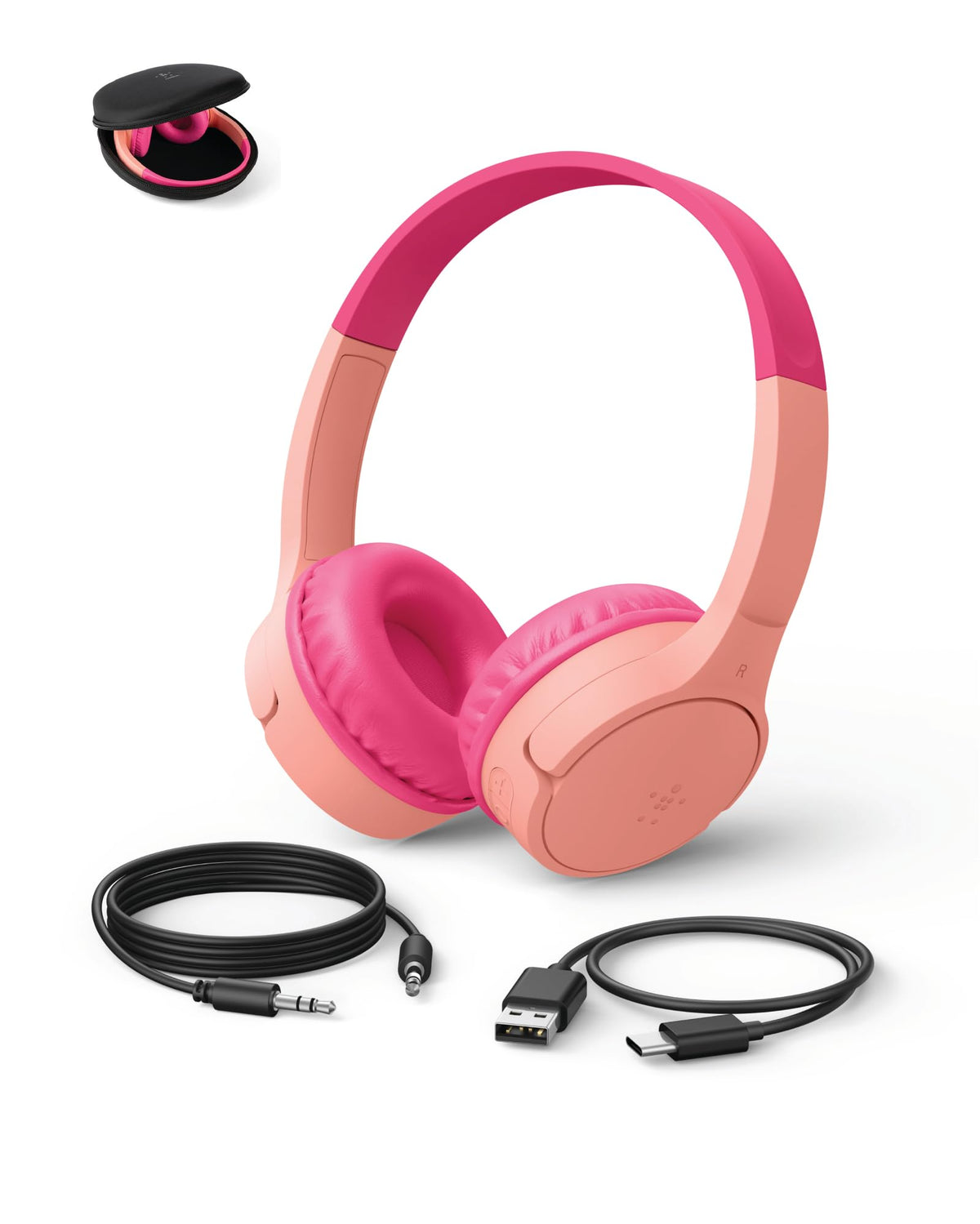 Belkin SoundForm Mini Kids Headphones, Wireless & Wired, 30H Playtime, Case