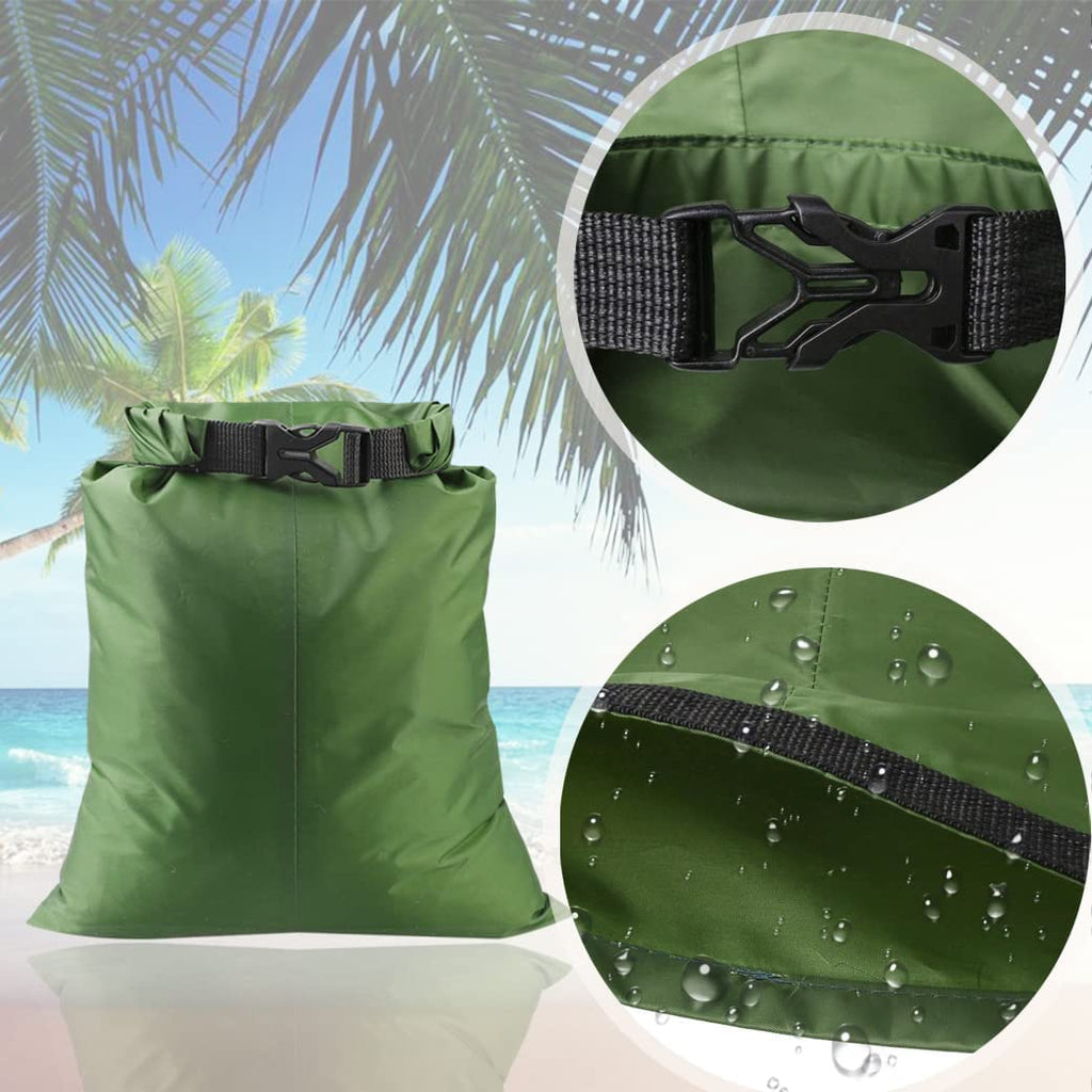 kuou 5 Pack Waterproof Dry Bags, 1.5L-6L, Lightweight, Black