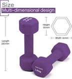 Neoprene Dumbbell Hand Weights Pair Home Exercise for Women Men Arm Pilates Dumbbells in 1kg 1.5kg 2kg 3kg 4kg 5kg 8kg 10kg Set