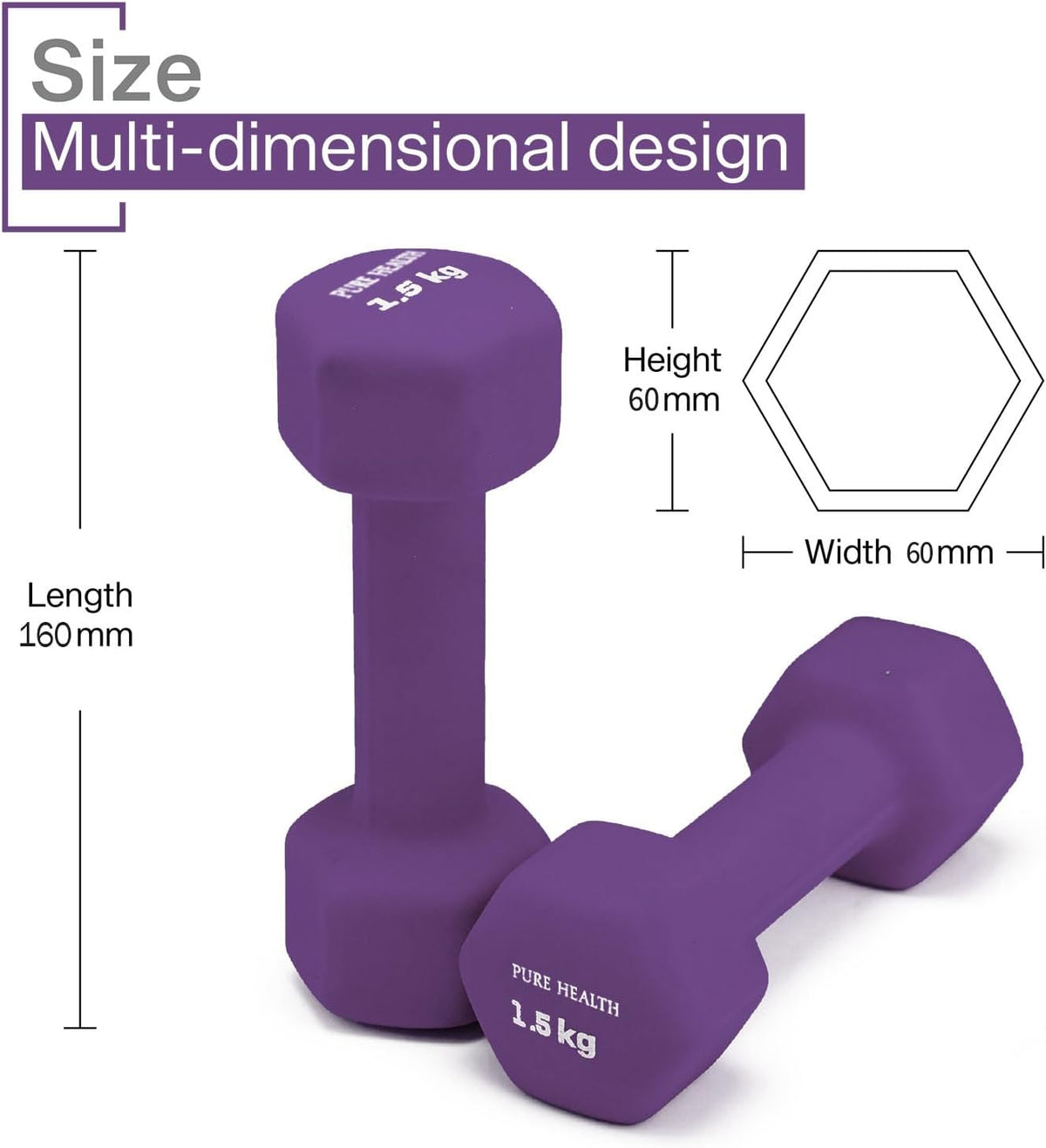 Neoprene Dumbbell Hand Weights Pair Home Exercise for Women Men Arm Pilates Dumbbells in 1kg 1.5kg 2kg 3kg 4kg 5kg 8kg 10kg Set