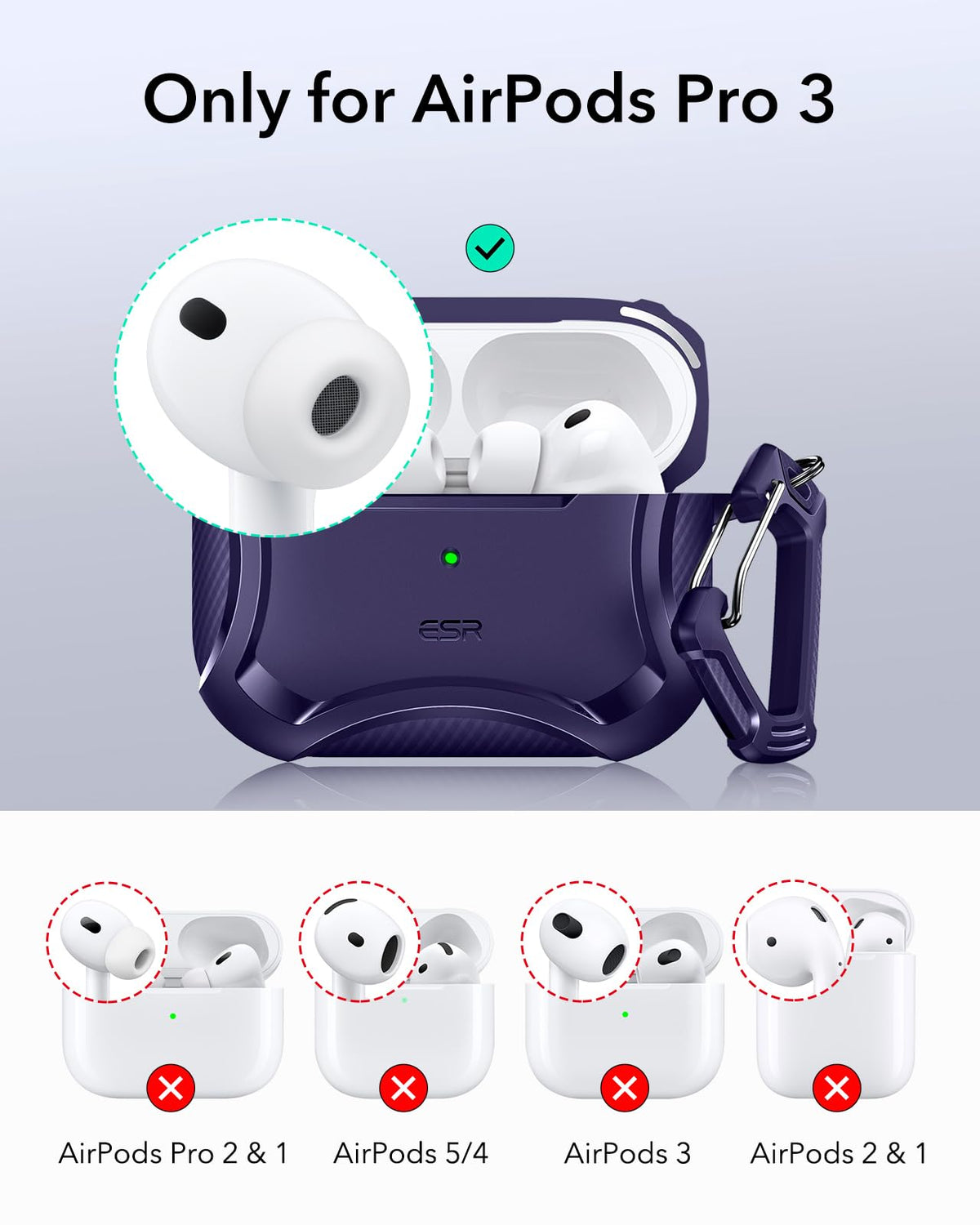 ESR for AirPods Pro 2 Case, Compatible with MagSafe, Navy Blue