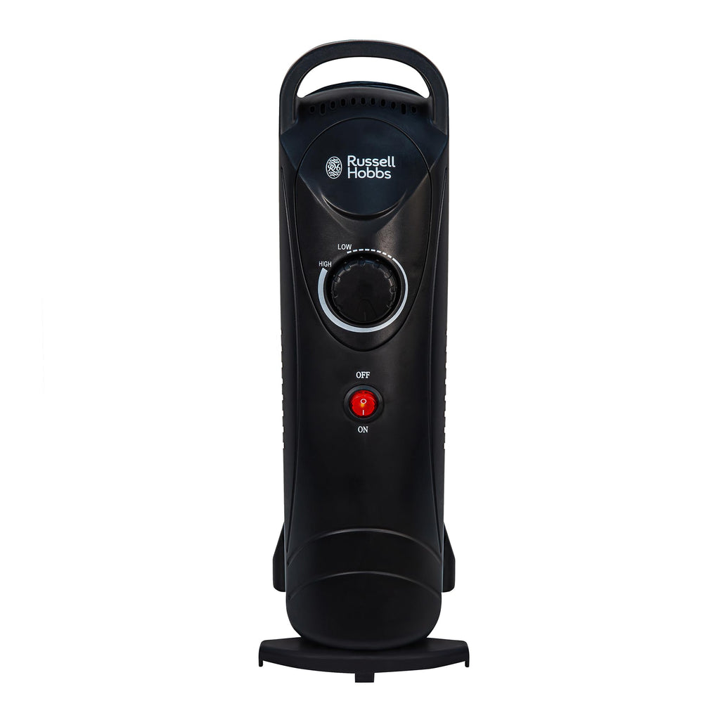 Russell Hobbs 2000W/2KW Oil Filled Radiator, 9 Fin Portable Electric Heater - White, Adjustable Thermostat with 3 Heat Settings, Safety Cut-off, 20 m sq Room Size, RHOFR5002, 2 Year Guarantee