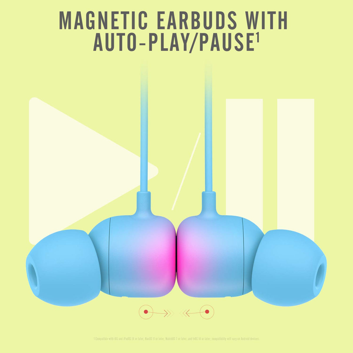Beats Flex Wireless Earbuds - Apple W1 Headphone Chip, Magnetic Earphones, Class 1 Bluetooth, 12 Hours of Listening Time, Built-in Microphone - Yuzu Yellow