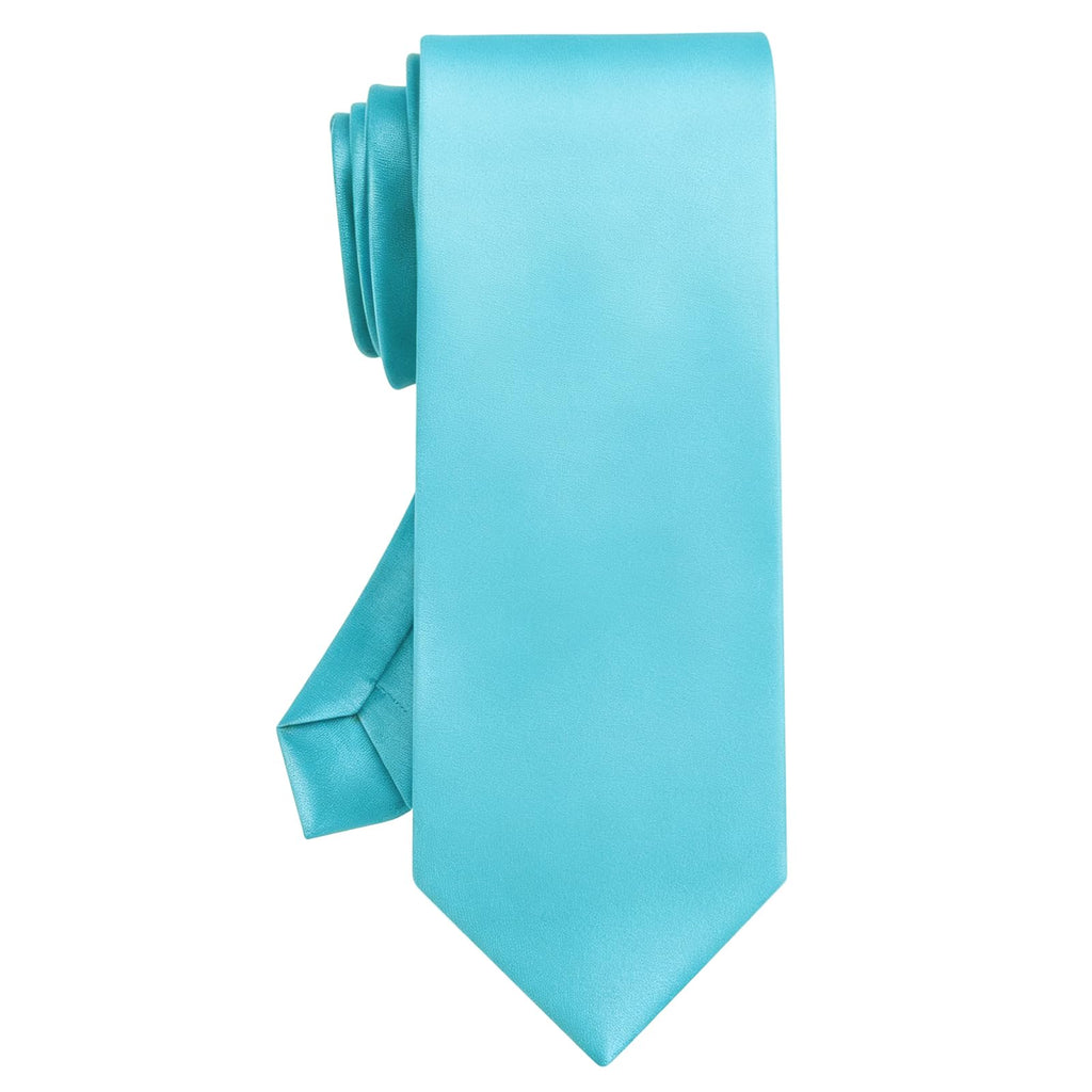 URAQT Men Solid Satin Necktie, 8cm Classic Formal Tie