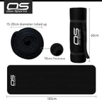 OZE SPORTS Yoga Mat, NBR Foam, Extra Thick, Non-Slip, High Density, Large, for Pilates, Gymnastics, HiiT and Fitness, with Free Carry Strap
