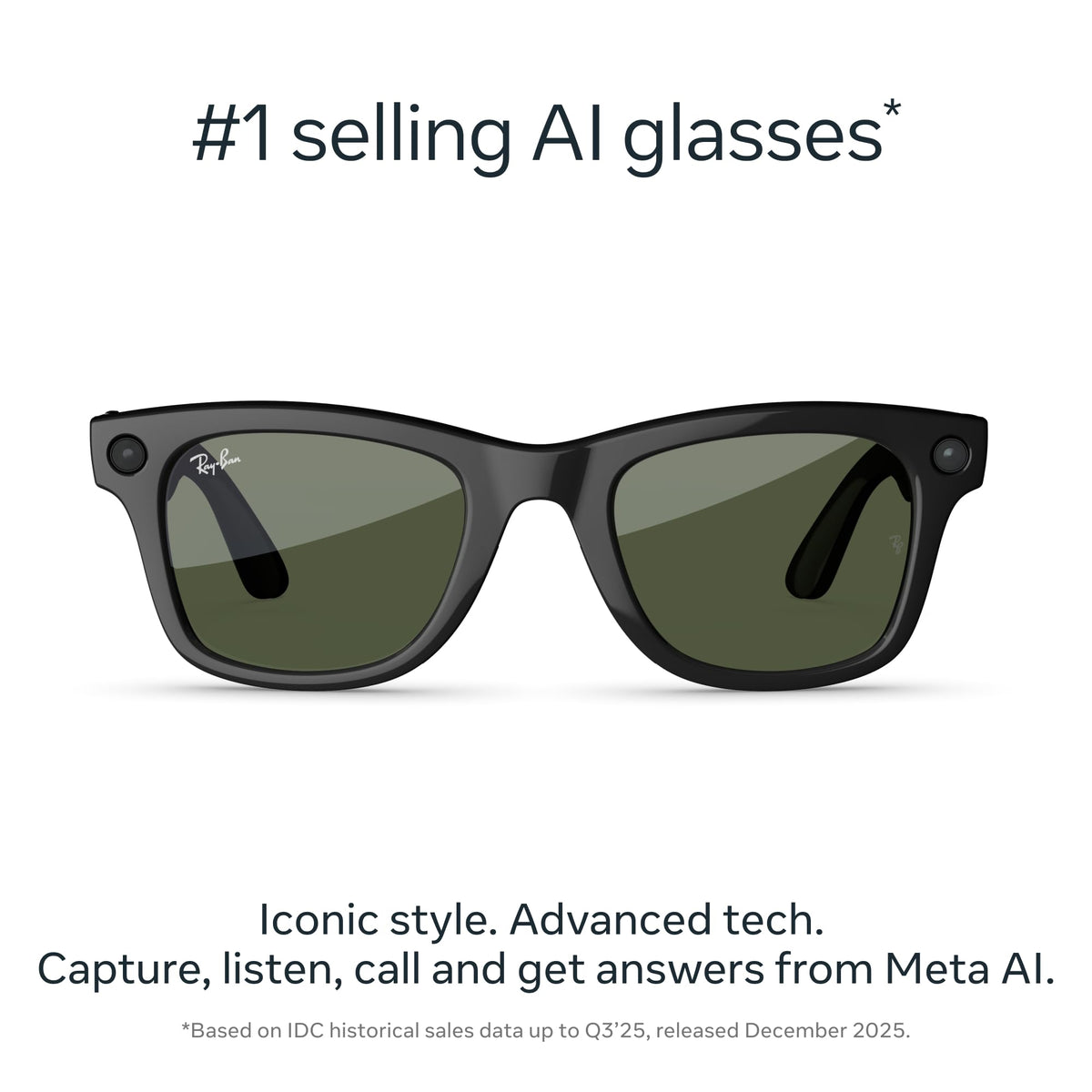 Ray-Ban Meta (Gen 2) Wayfarer, Matte Black, Clear lenses