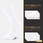 FALARY 12 Pairs Black Mens Socks, Plain Cotton Socks for Men & Women