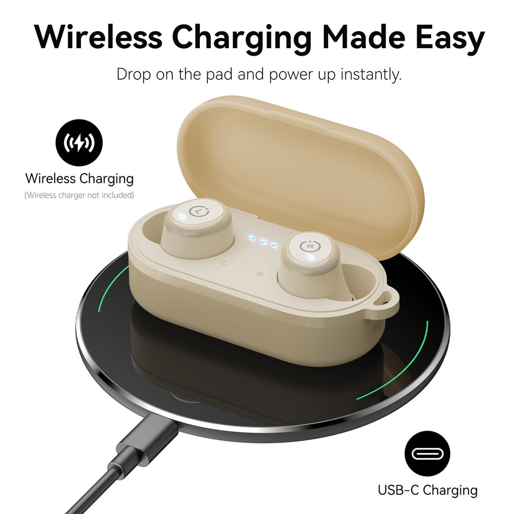 TOZO T10 Wireless Earbuds Powerful Bass Stereo Wireless Charging, APP, IPX8