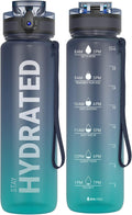 Sahara Sailor Water Bottle 1L, Leakproof Tritan Bottle with Time Marker