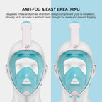 Jsdoin Snorkel Mask Full Face,180°view Design - Anti-fog, Anti-leak Technology - Sports Camera Compatible - for a Safe Adults and Kids Snorkeling Experience